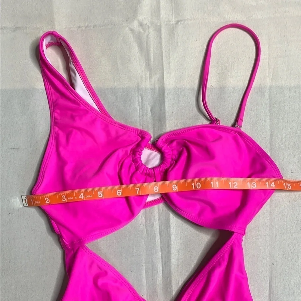 Vibrant Pink Cutout Cheeky One Piece Swimsuit